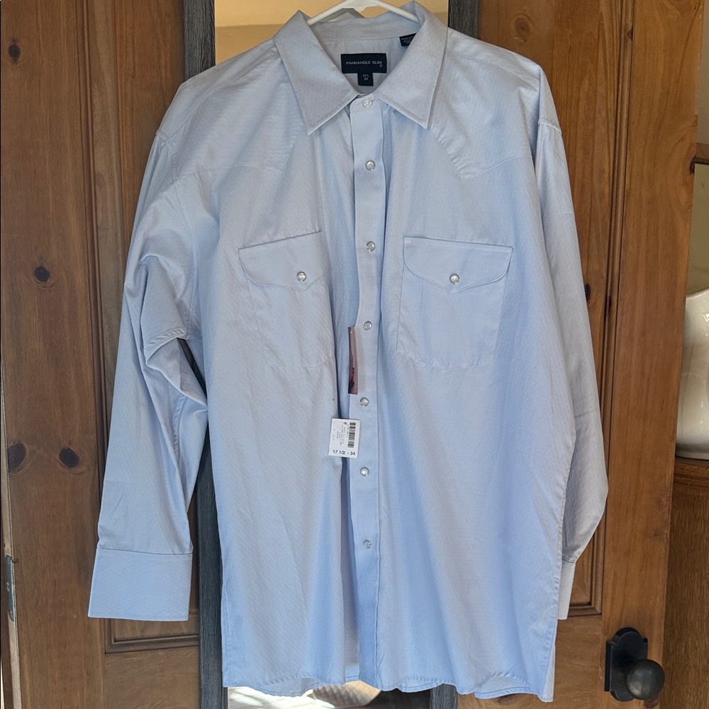 Panhandle Slim Men's Light Blue Button Down Shirt
